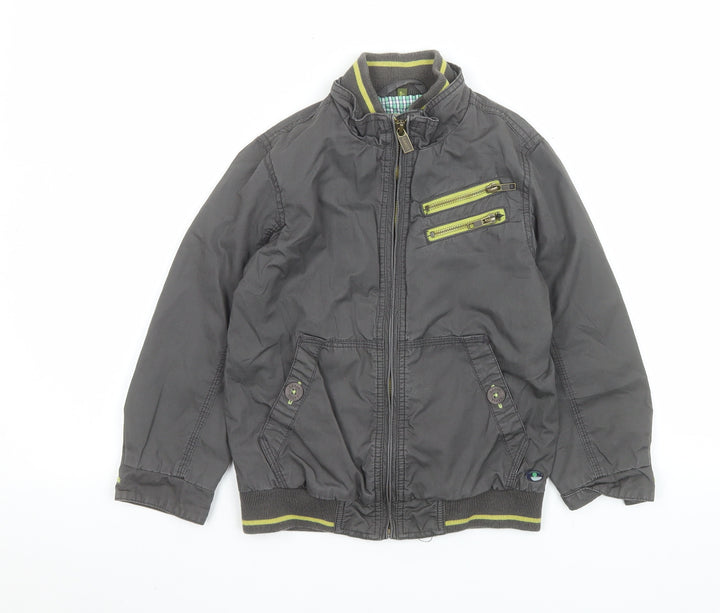 Baker by Ted Baker Boys Grey Cotton Bomber Jacket Age 7 Full Zip Casual