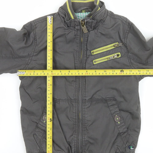 Baker by Ted Baker Boys Grey Cotton Bomber Jacket Age 7 Full Zip Casual