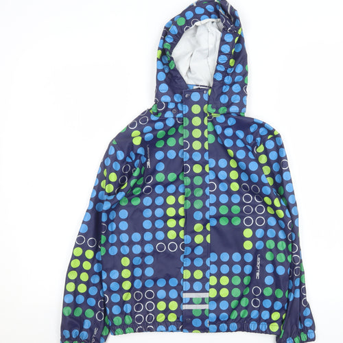 LEGO Boys Blue Polka Dot Waterproof Hooded Rain Coat 9 Years