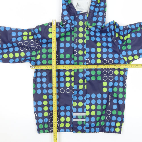 LEGO Boys Blue Polka Dot Waterproof Hooded Rain Coat 9 Years