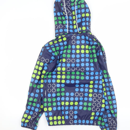 LEGO Boys Blue Polka Dot Waterproof Hooded Rain Coat 9 Years