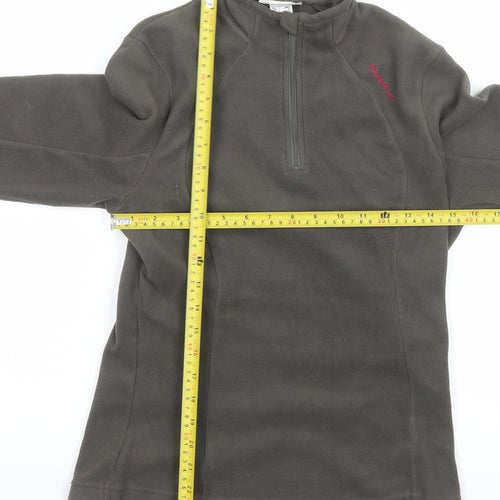 Quechua Women's Grey Fleece Pullover Hoodie XS 1/4 Zip Hiking Top