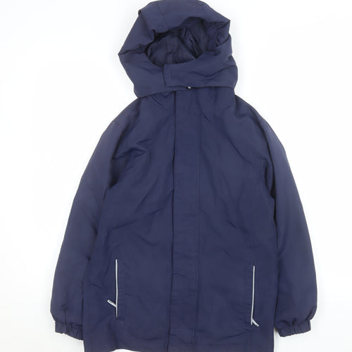 John Lewis Boys Blue Waterproof Hooded Parka Coat 9-10 Years