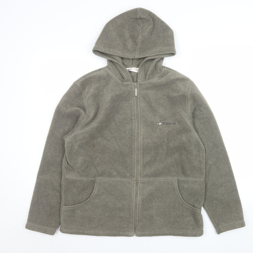 Bonmarché Men's Grey Hooded Fleece Jacket Size S Full Zip Casual