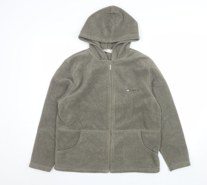 Bonmarché Men's Grey Hooded Fleece Jacket Size S Full Zip Casual