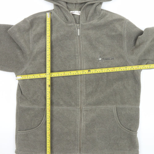 Bonmarché Men's Grey Hooded Fleece Jacket Size S Full Zip Casual