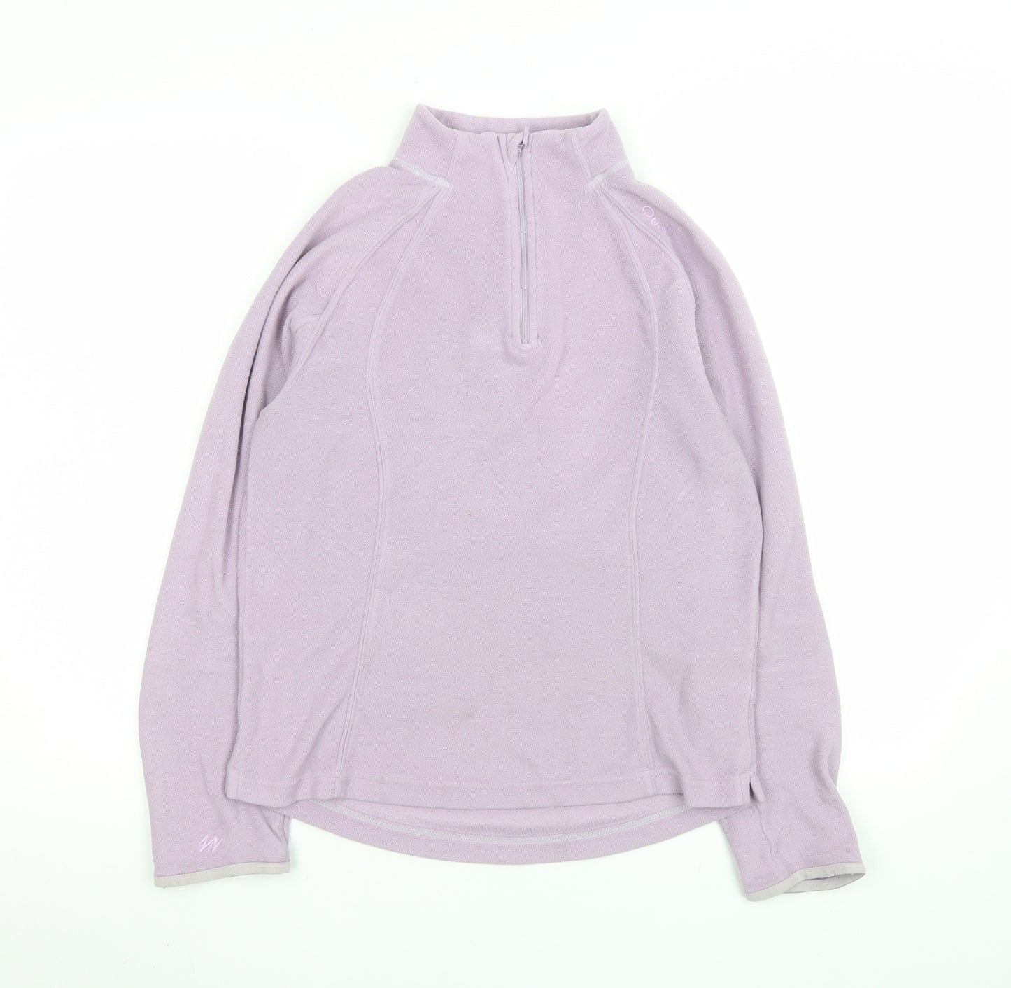 Quechua Women Lilac Fleece 1/2 Zip Pullover Sweatshirt Size 8 Regular