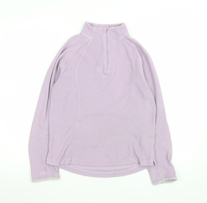Quechua Women Lilac Fleece 1/2 Zip Pullover Sweatshirt Size 8 Regular