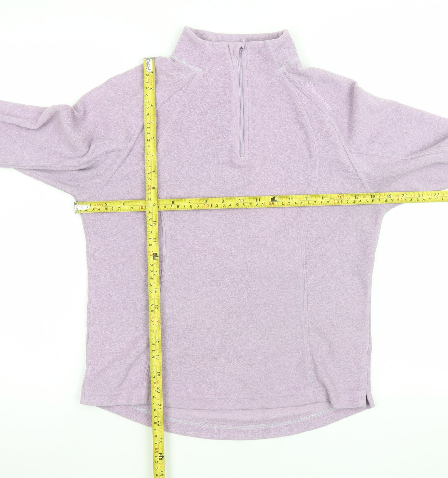 Quechua Women Lilac Fleece 1/2 Zip Pullover Sweatshirt Size 8 Regular