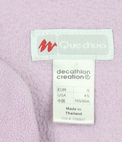 Quechua Women Lilac Fleece 1/2 Zip Pullover Sweatshirt Size 8 Regular