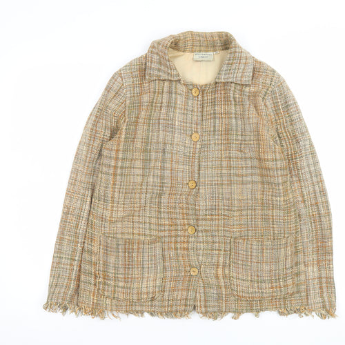 Alternatives by Traidcraft Women's Beige Tweed Button Jacket Size 12