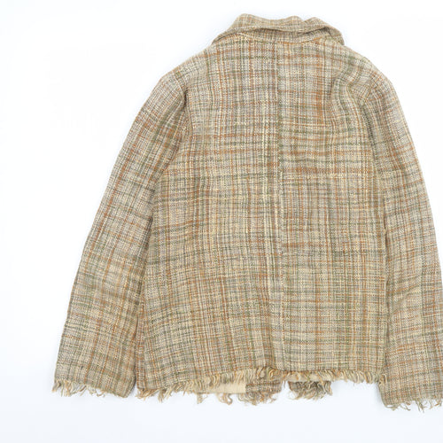Alternatives by Traidcraft Women's Beige Tweed Button Jacket Size 12