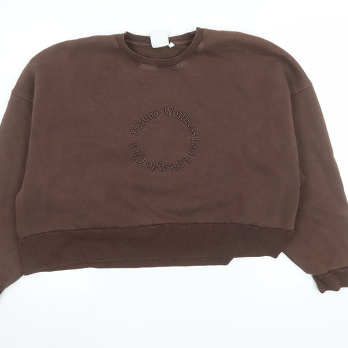 Forena Brown Crew Neck Women's Size 14 Pullover Sweatshirt