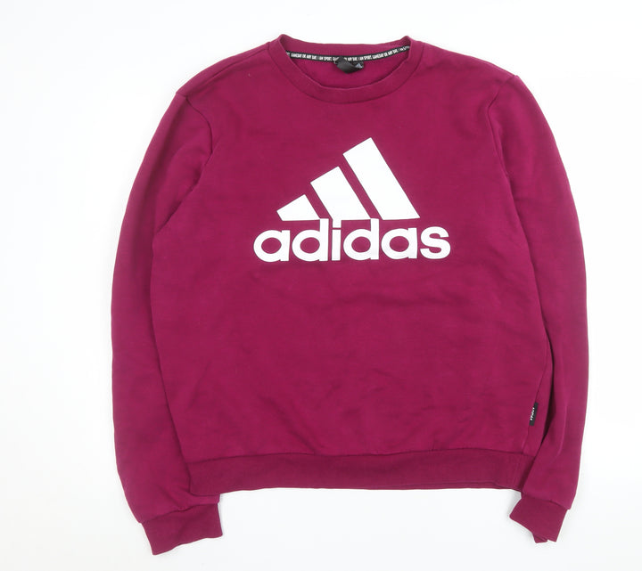 Adidas Men's Purple Logo Crew Neck Sweatshirt Size L Regular Fit
