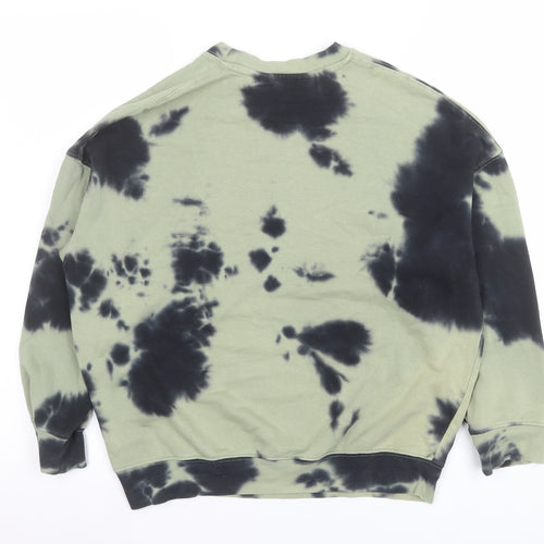 H&M Boys Green Tie-Dye Graphic Pullover Sweatshirt 9-10 Years