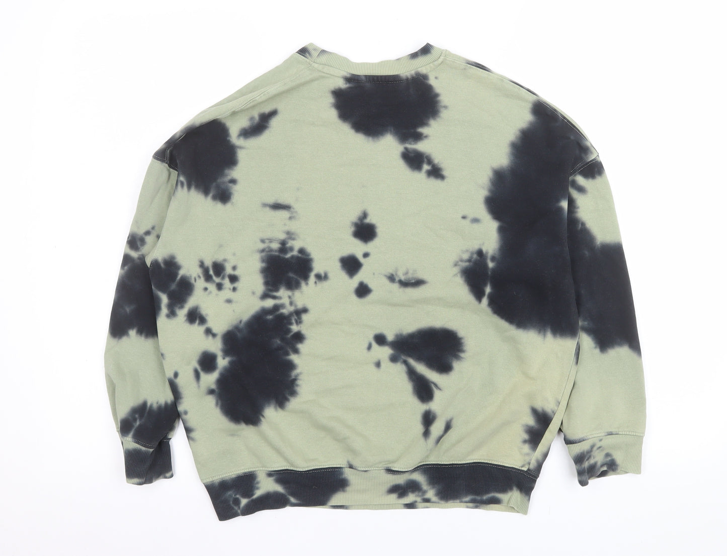 H&M Boys Green Tie-Dye Graphic Pullover Sweatshirt 9-10 Years