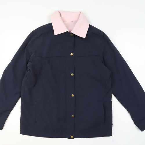 Marks and Spencer Womens Blue Pink Collar Mid-Length Jacket UK 12