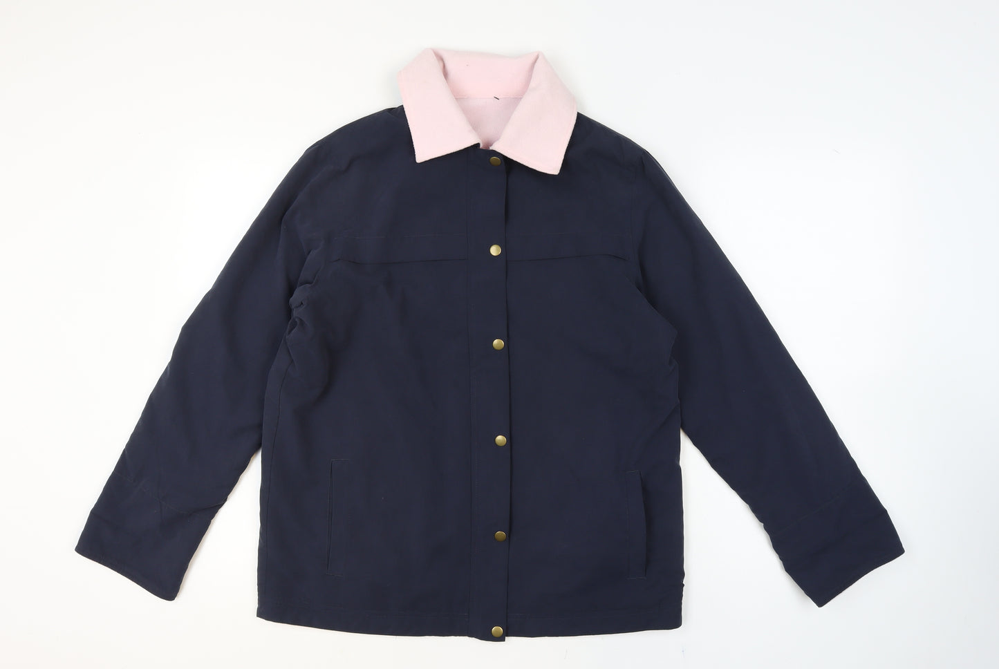 Marks and Spencer Womens Blue Pink Collar Mid-Length Jacket UK 12