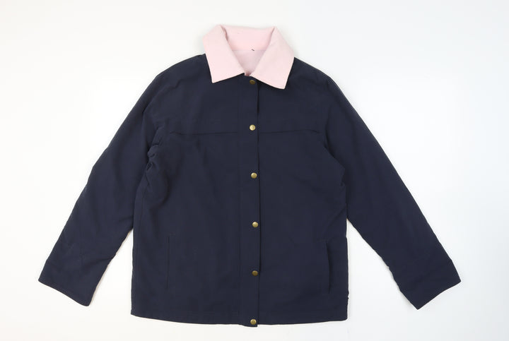 Marks and Spencer Womens Blue Pink Collar Mid-Length Jacket UK 12