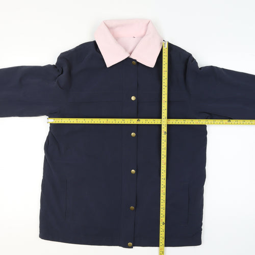 Marks and Spencer Womens Blue Pink Collar Mid-Length Jacket UK 12