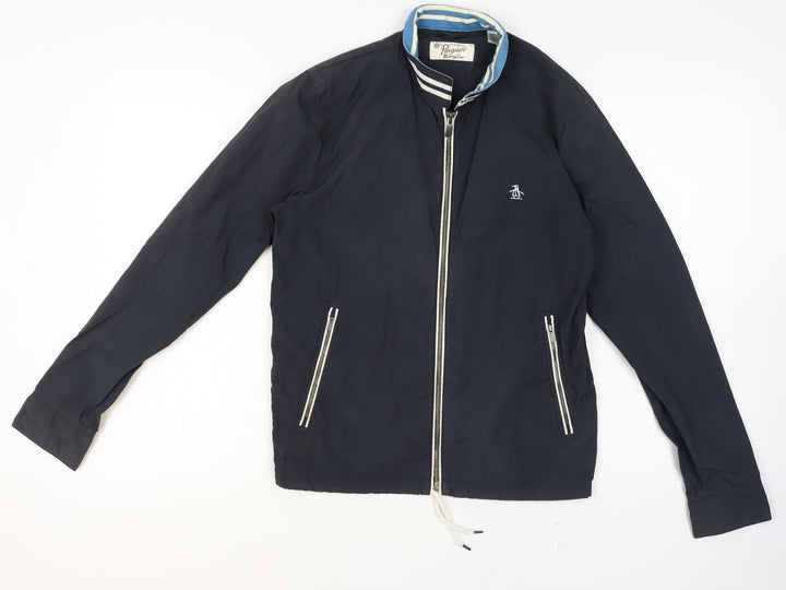 Original Penguin Boys Blue Bomber Jacket Size S Nylon Cotton Lightweight