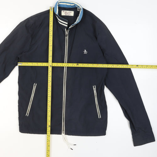 Original Penguin Boys Blue Bomber Jacket Size S Nylon Cotton Lightweight