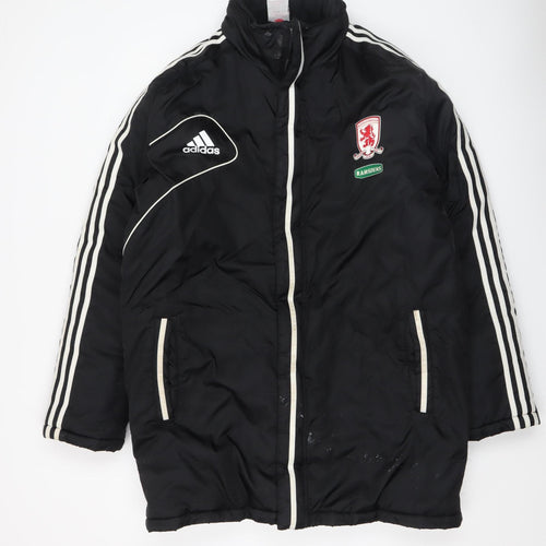 Adidas Mens Black Insulated Puffer Jacket Size M Football Style