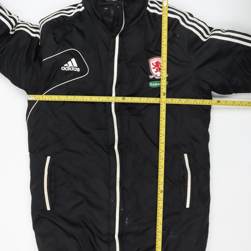 Adidas Mens Black Insulated Puffer Jacket Size M Football Style
