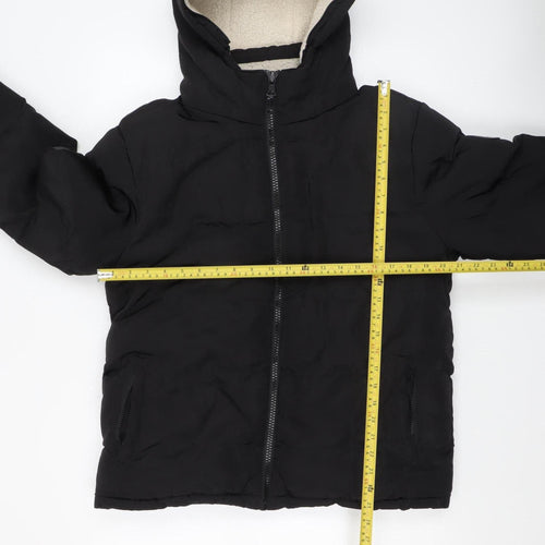 SoulCal & Co Men's Black Puffer Hooded Winter Jacket Size S