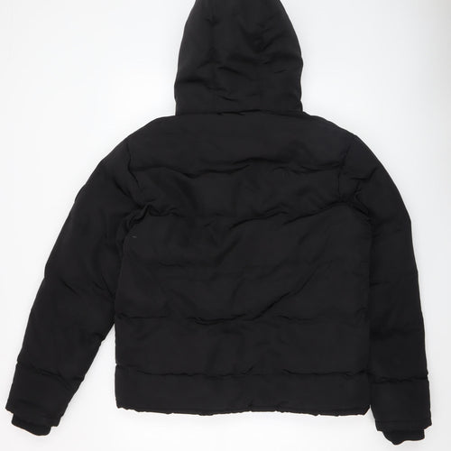 SoulCal & Co Men's Black Puffer Hooded Winter Jacket Size S