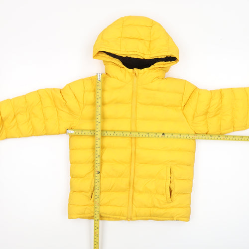 Mountain Warehouse Boys Yellow Hooded Puffer Jacket 7-8 Years Water Resistant
