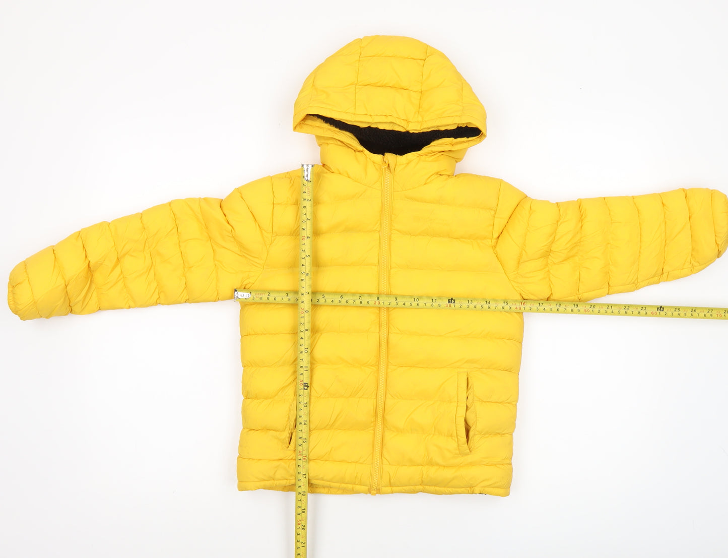 Mountain Warehouse Boys Yellow Hooded Puffer Jacket 7-8 Years Water Resistant
