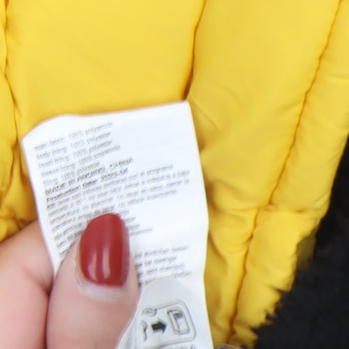 Mountain Warehouse Boys Yellow Hooded Puffer Jacket 7-8 Years Water Resistant