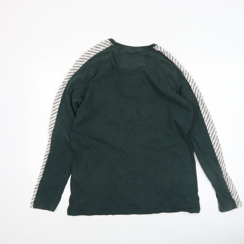 Superdry Men's Green Long Sleeve Athletic Logo Crew Neck Top Size L