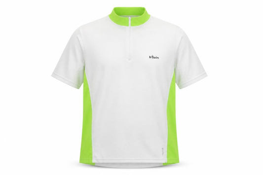 b'Twin Men's White Cycling Jersey L 1/4 Zip Moisture Wicking