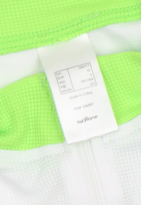 b'Twin Men's White Cycling Jersey L 1/4 Zip Moisture Wicking