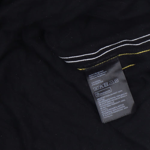 H&M Divided Women's Black Arizona T-Shirt Dress Size 14 Casual Cotton