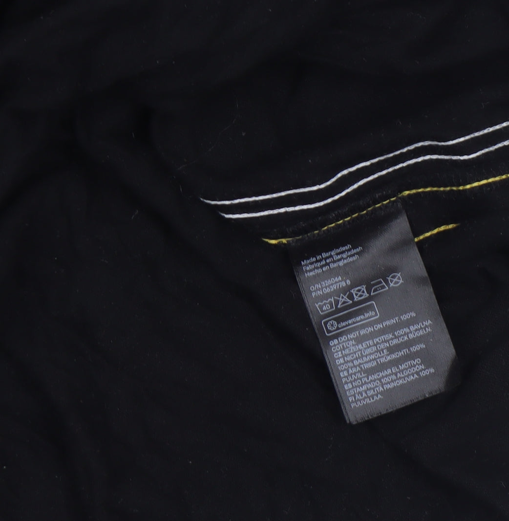 H&M Divided Women's Black Arizona T-Shirt Dress Size 14 Casual Cotton