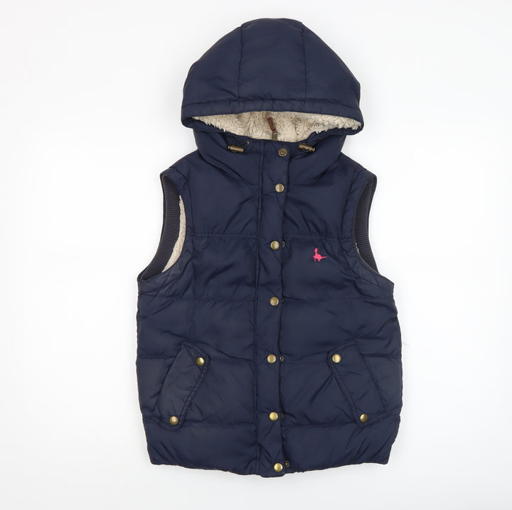 Jack Wills Women’s Blue Hooded Puffer Gilet UK 8 Sleeveless Waistcoat