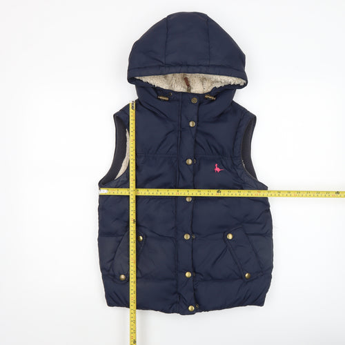 Jack Wills Women’s Blue Hooded Puffer Gilet UK 8 Sleeveless Waistcoat