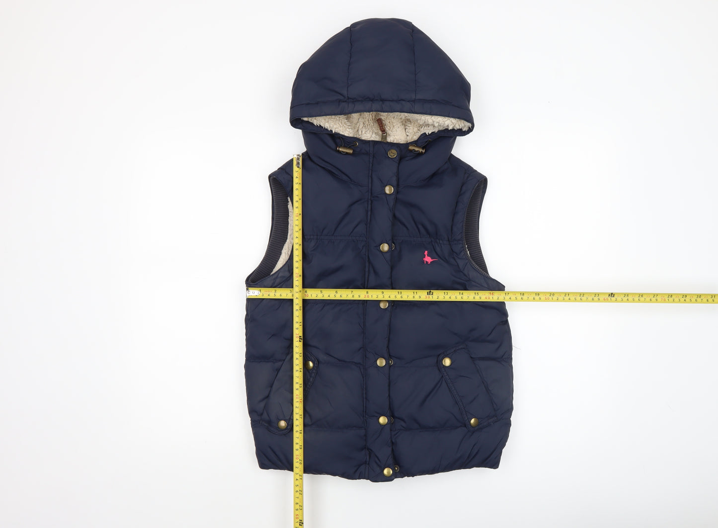Jack Wills Women’s Blue Hooded Puffer Gilet UK 8 Sleeveless Waistcoat