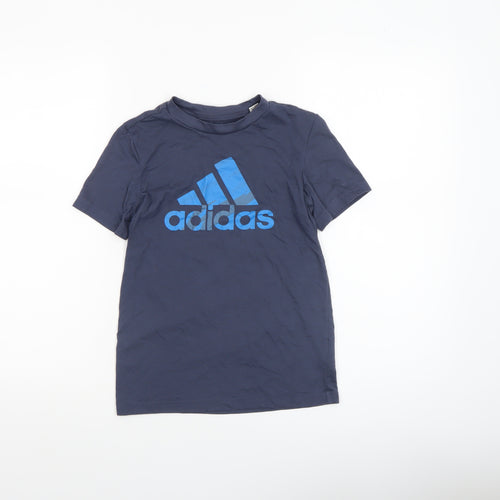 Adidas Boys Blue Short Sleeve Logo T-Shirt 9-10 Years