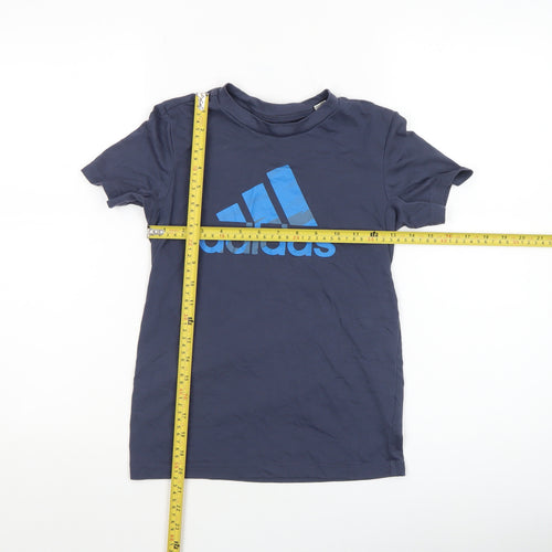 Adidas Boys Blue Short Sleeve Logo T-Shirt 9-10 Years