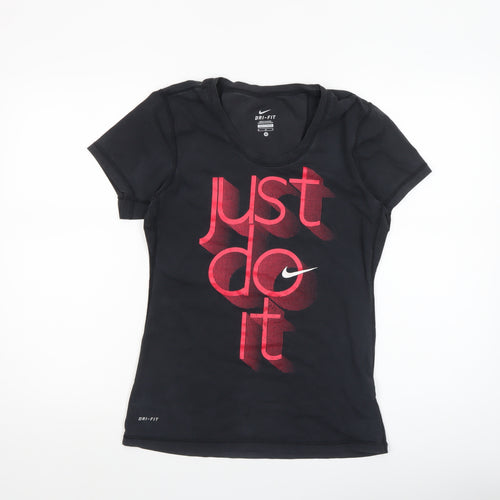 Nike Women's Black Dri-FIT Sports T-Shirt Size M Short Sleeve