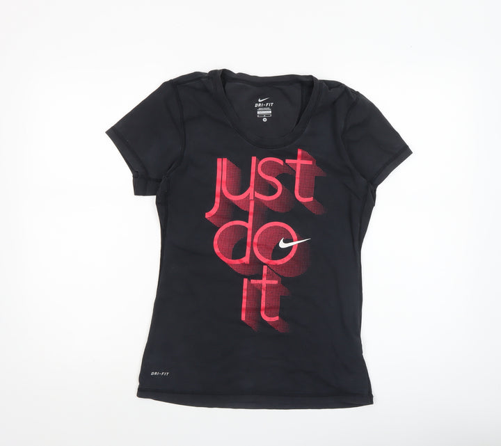 Nike Women's Black Dri-FIT Sports T-Shirt Size M Short Sleeve