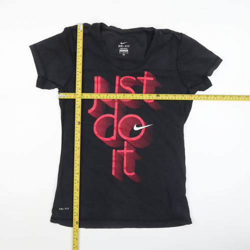 Nike Women's Black Dri-FIT Sports T-Shirt Size M Short Sleeve