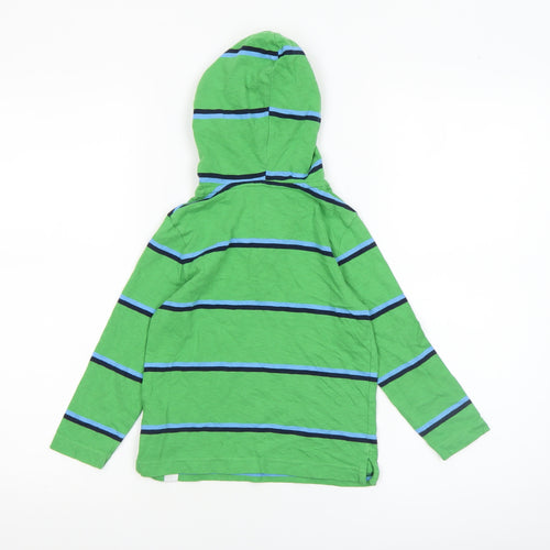 Baby Gap Boys Green Striped Hooded Long Sleeve T-Shirt 4 Years Cotton