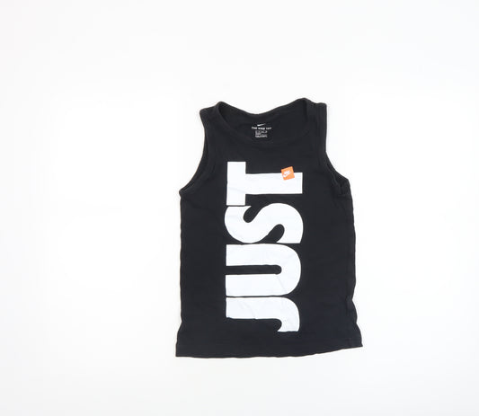 Nike Boys Black Tank Top 7-8 Years Sleeveless Sports Graphic Tee