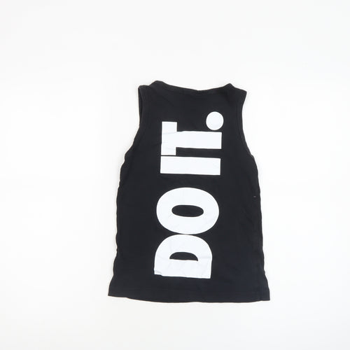 Nike Boys Black Tank Top 7-8 Years Sleeveless Sports Graphic Tee