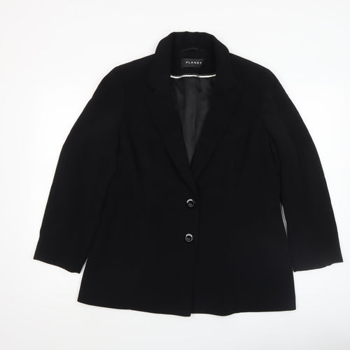 Planet Womens Black Size 14 Classic Single-Breasted Blazer